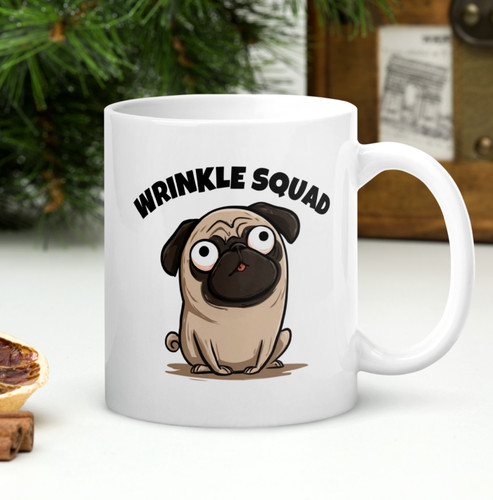 Funny pug mug wrinkle squad - pug,