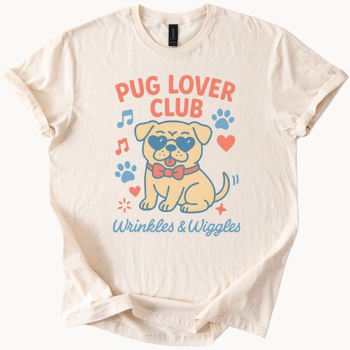 Pug lover club graphic tee - pug,